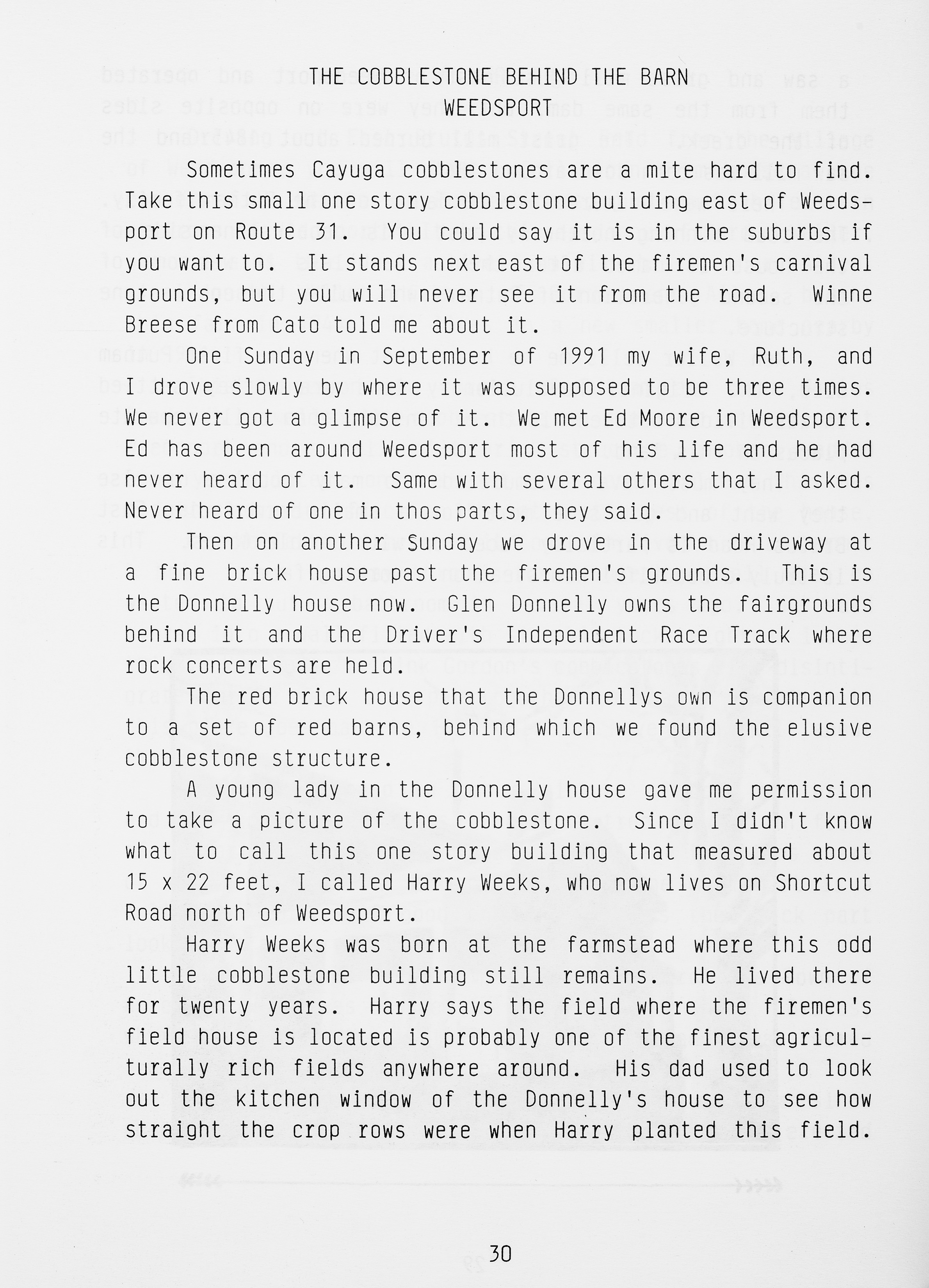 Cayugas Cobblestones p 30